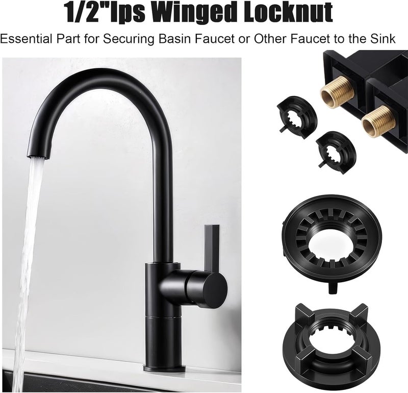 Ymapinc 4PCS 3/4"IPS Faucet Mounting Lock Nut, PP Plastic Faucet Nuts, Replacement Parts for Bathroom Sink Faucets Parts, Kitchen Faucets Replacement Part - Image 3